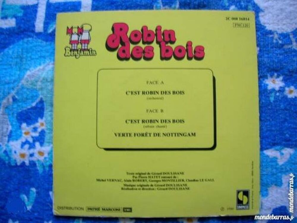 45 TOURS ROBIN DES BOIS - Enfant - Vinyle ORANGE CD et vinyles