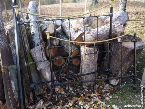 Lit art d�co fer et laiton/sommier � lattes 365 Castres (81)