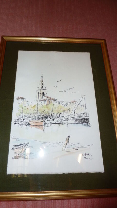 Aquarelles signées C. Marcheix 30 Châteauneuf-les-Martigues (13)