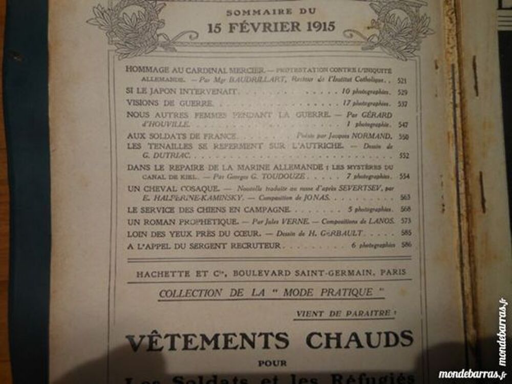 lecture pour tous 15 fevrier 1915 pa26 Livres et BD
