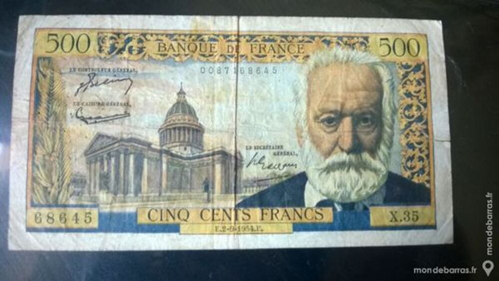 Billet 500 francs Victor Hugo X.35 1954 