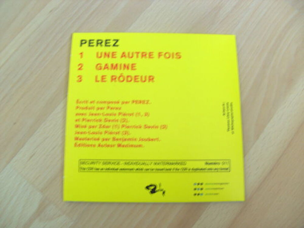 EP PEREZ num&eacute;rot&eacute; (Neuf) CD et vinyles