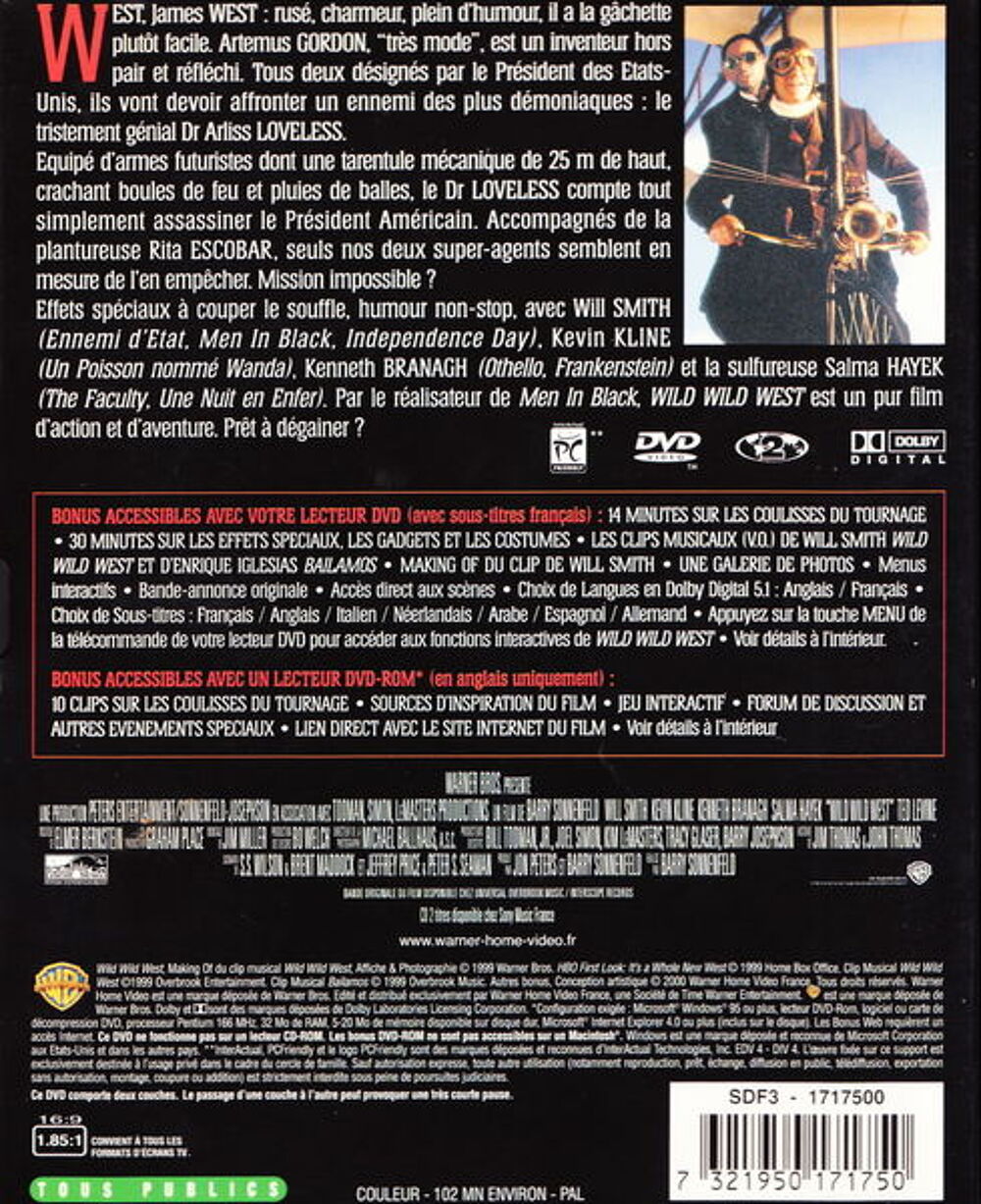 DVD Wild Wild West
DVD et blu-ray