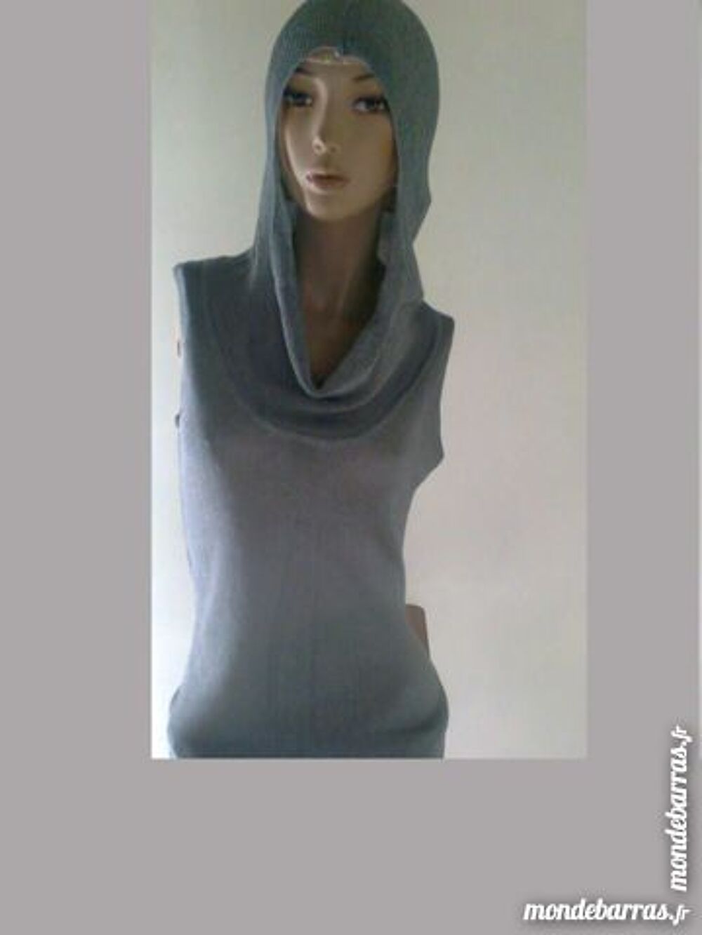 pull tr&egrave;s long argent&eacute; avec capuche - zoe Vêtements