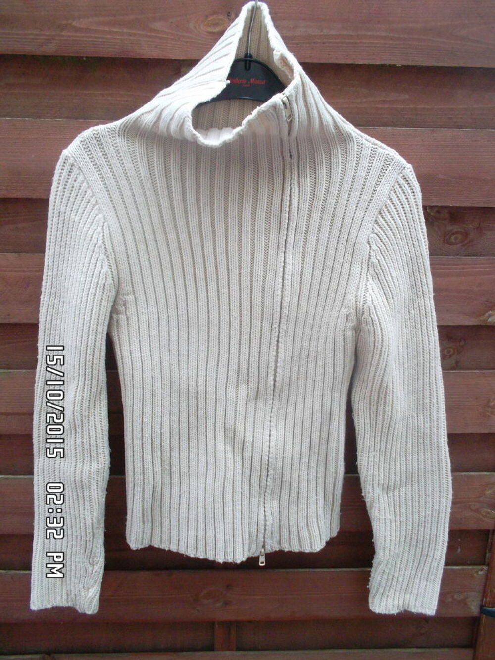GILET ECRU T.2*JUSTE 3E*KIKI60230 Vêtements