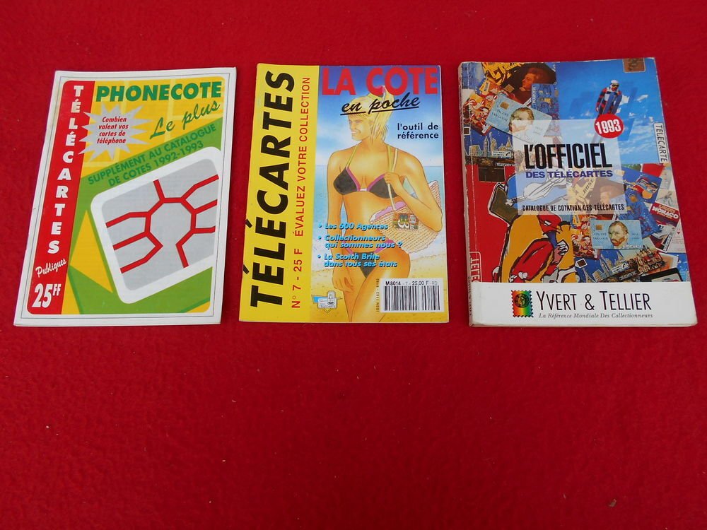 3 CATALOGUES pour c&ocirc;tes TELECARTES 