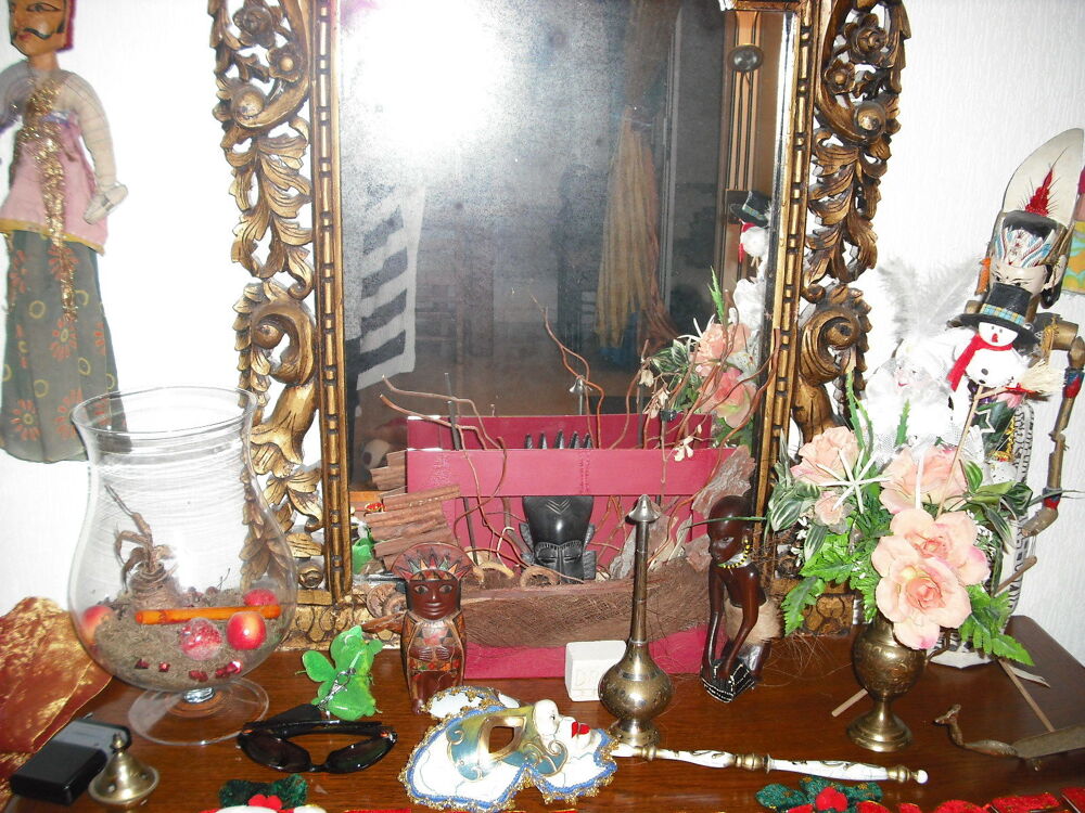 MAGNIFIQUE MIROIR ENCADREMENT BOIS SCULPTE Décoration