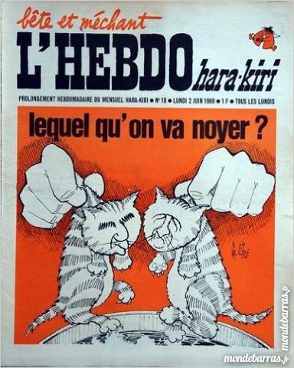 l'hebdo hara kiri n&deg;18 du 2 juin 1969 Livres et BD