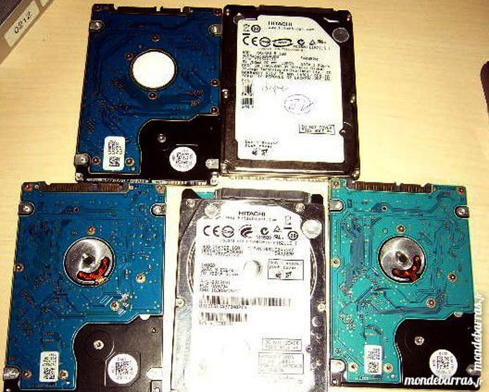 5 disques durs Hitachi SATA 120 et 160Gb &agrave; r&eacute;parer Matriel informatique