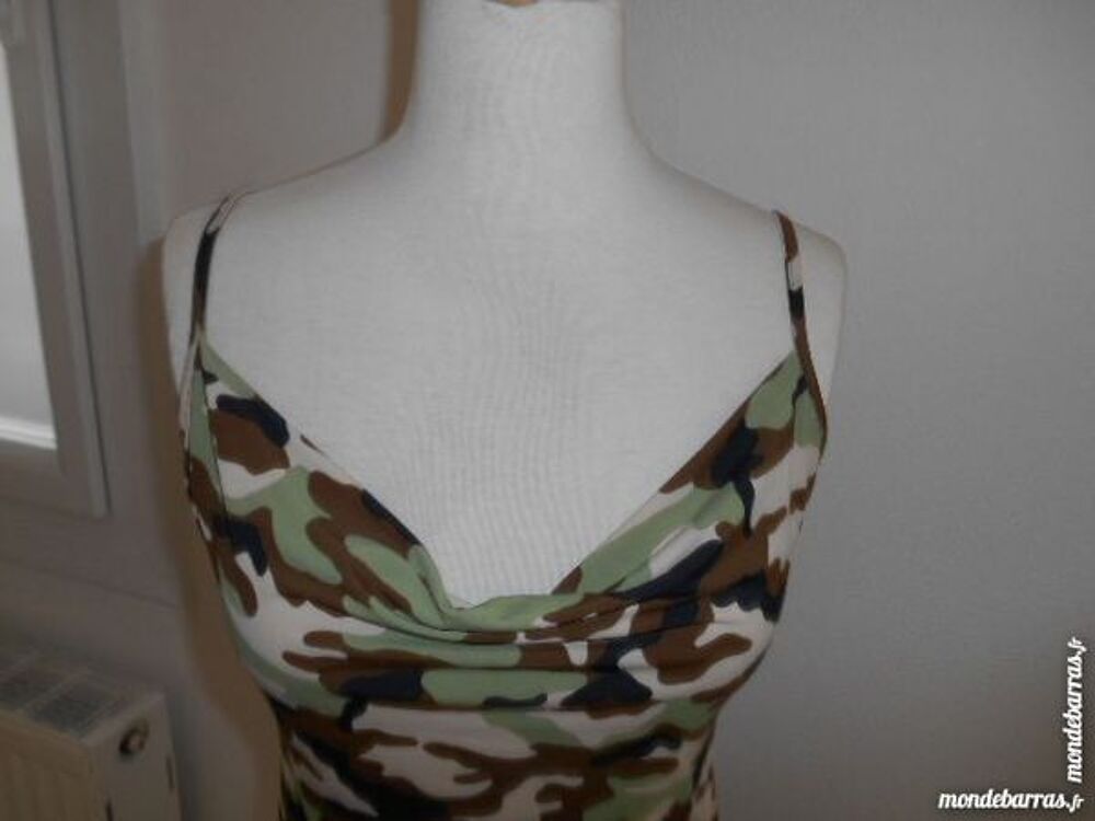 robe bretelles imprim&eacute; camouflage Morgan Vêtements