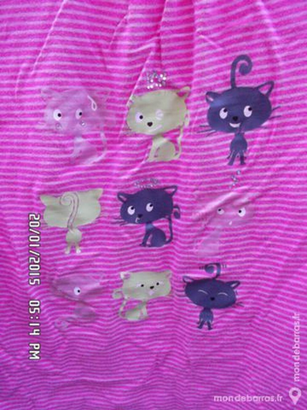 haut rose chats t.12 ans kiki60230 Vêtements enfants