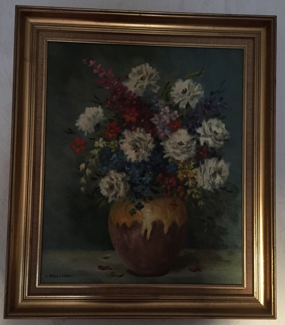 Tableau th&egrave;me Fleurs de C. RIELLAND 58cm X 67cm Décoration