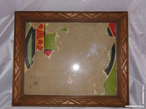 Cadre art d�co vitr�e vintage bois sculpt� antique 20 Dunkerque (59)
