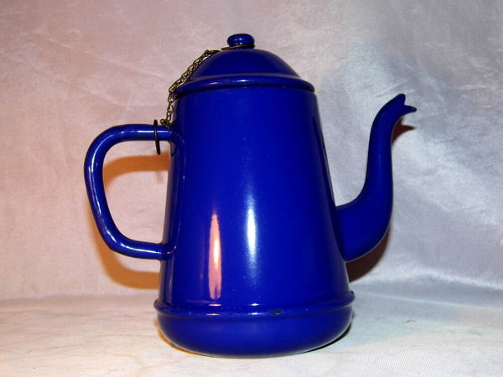 Ancienne CAFETIERE EMAILLEE bleue VINTAGE 