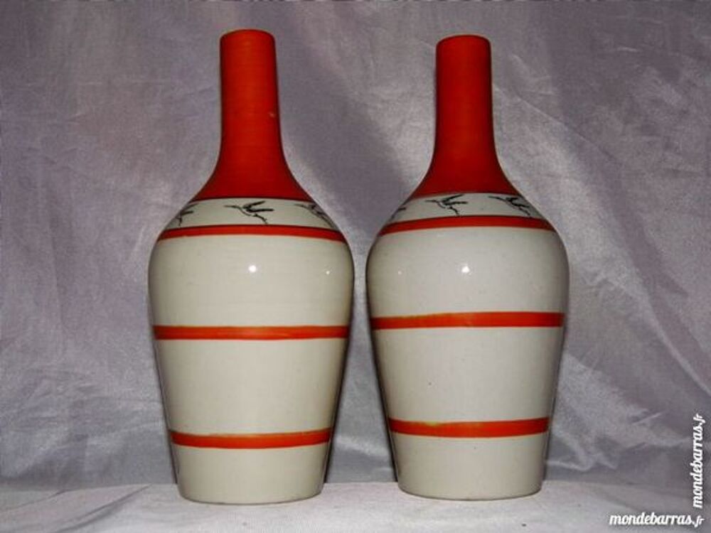 RARE 2 bouteilles c&eacute;ramique REVOL ST UZE ann&eacute;es 50 Décoration