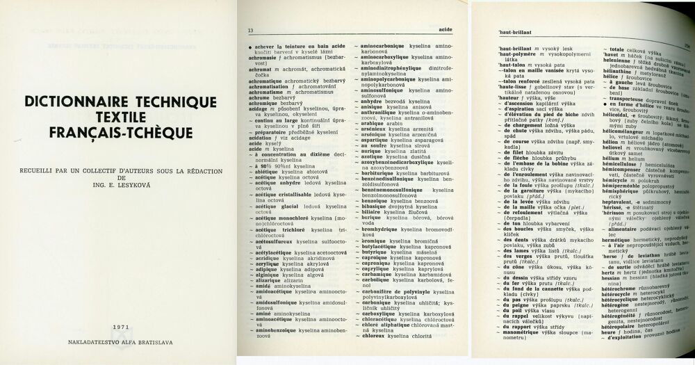 Dictionnaire textile : Fran&ccedil;ais Tch&egrave;que Livres et BD