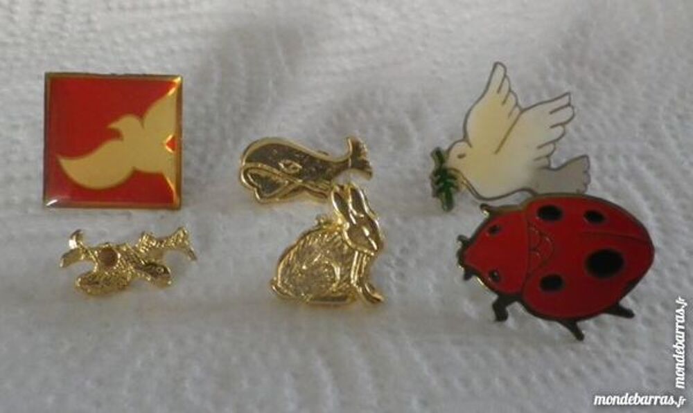 LOT DE 6 PINS THEME ANIMAUX 