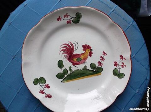 Faience de l'est assiette decors au coq N20 40 Montargis (45)