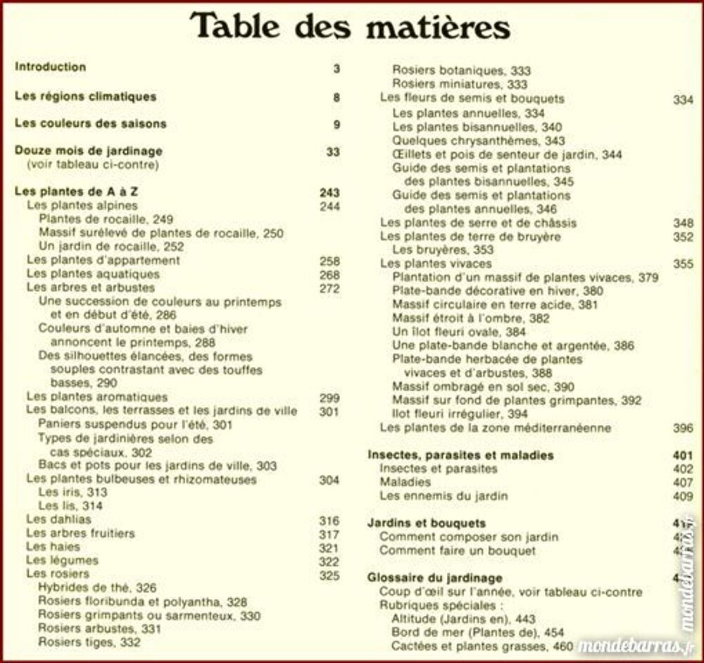 CALENDRIER DU JARDINAGE Livres et BD