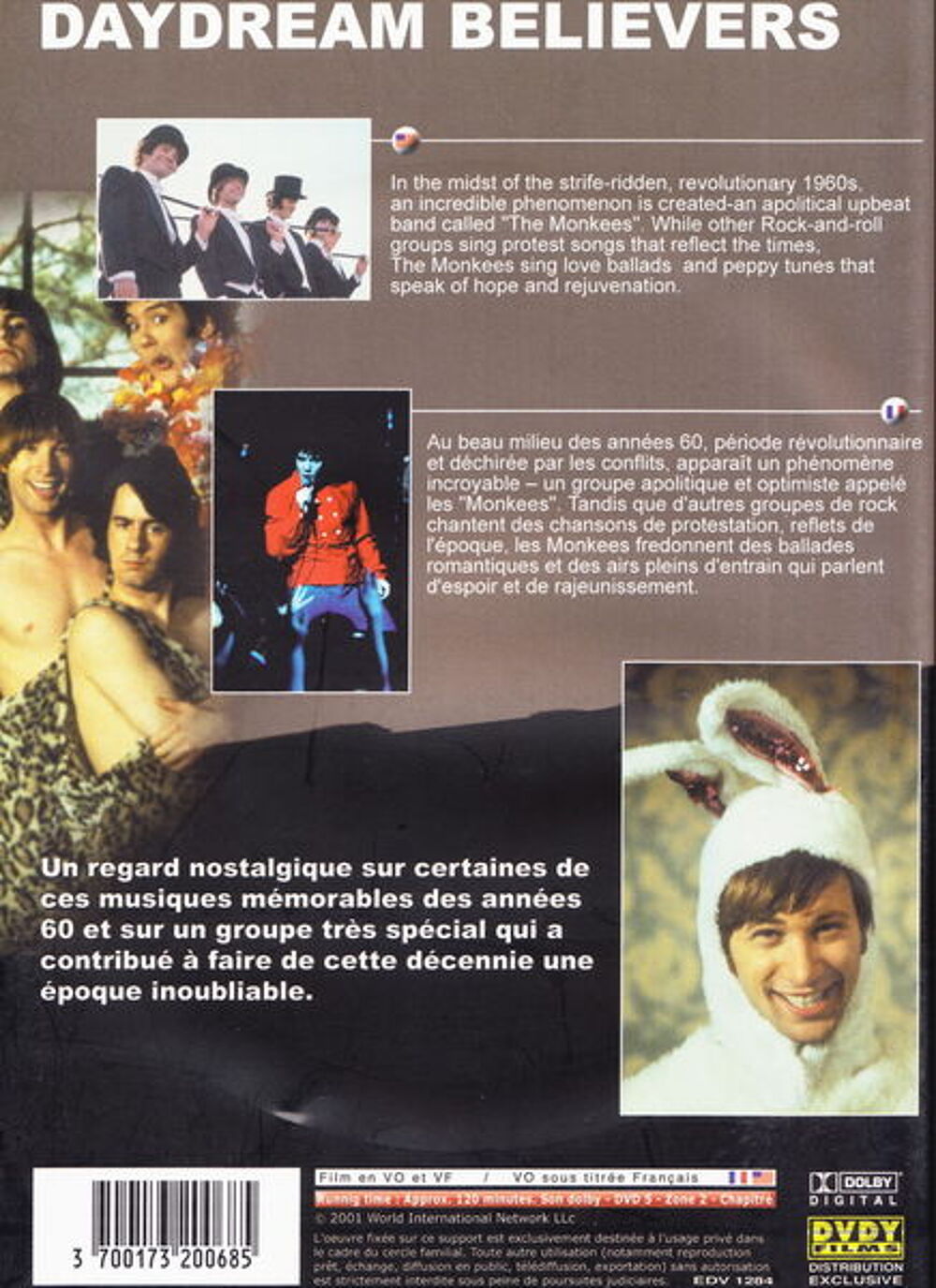 DVD Daydream Believers, The Monkee's Story
DVD et blu-ray
