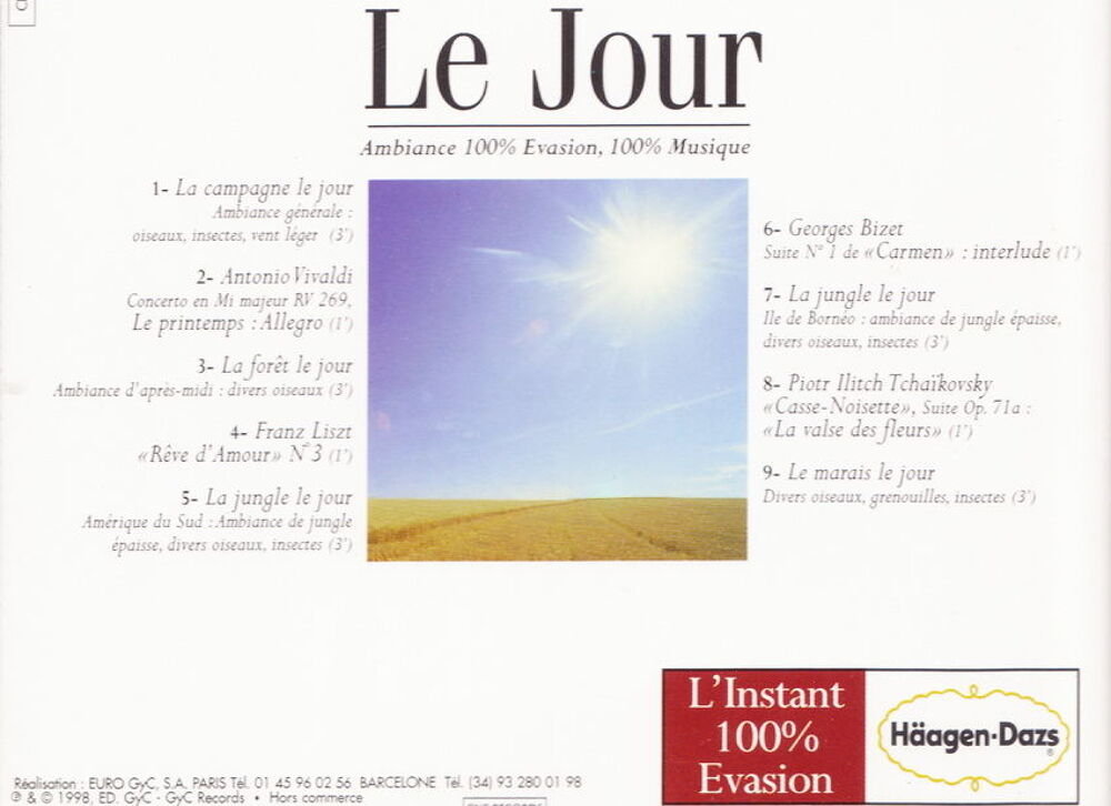 CD Le Jour, Ambiance 100% Evasion, 100% Musique
CD et vinyles