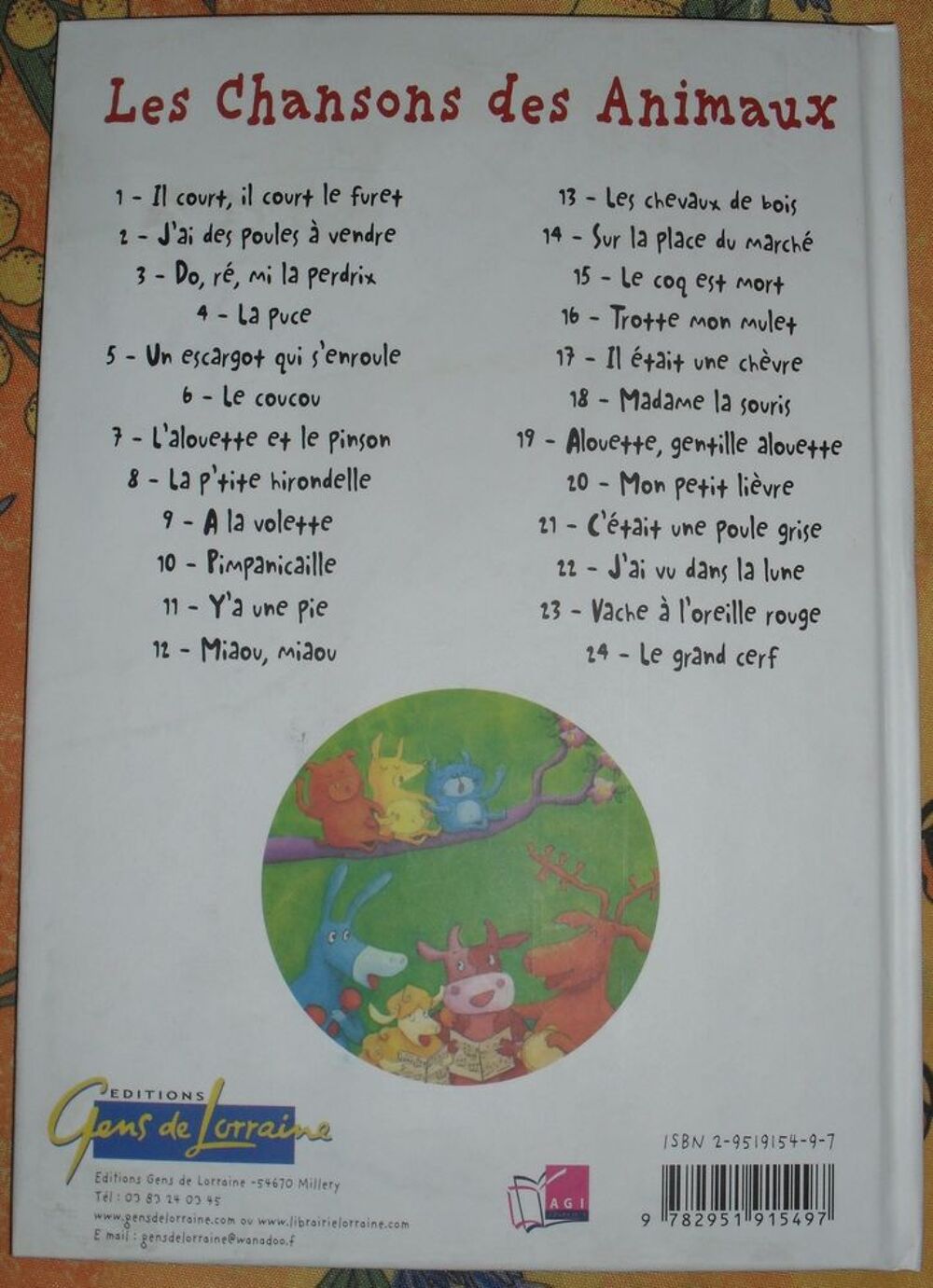 Livre + CD "LES CHANSONS DES ANIMAUX Gens de Lorraine Livres et BD