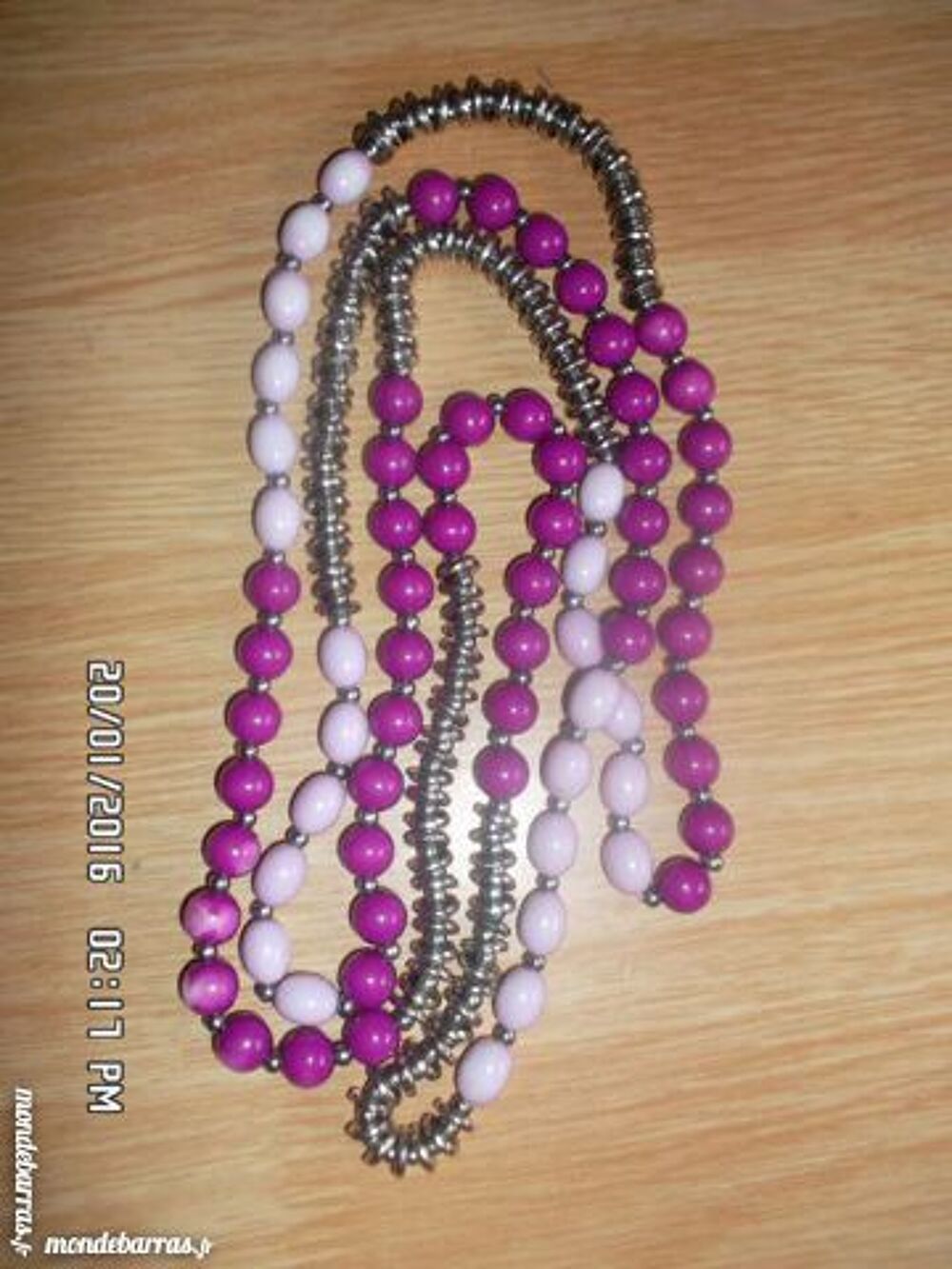 collier rose-mauve-m&eacute;tal Bijoux et montres