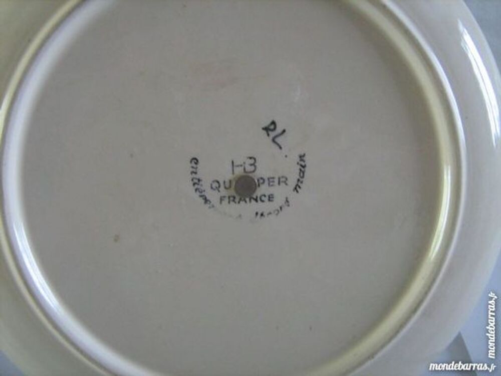 SERVITEUR EN FAIENCE HB QUIMPER DECOR FLEURI 