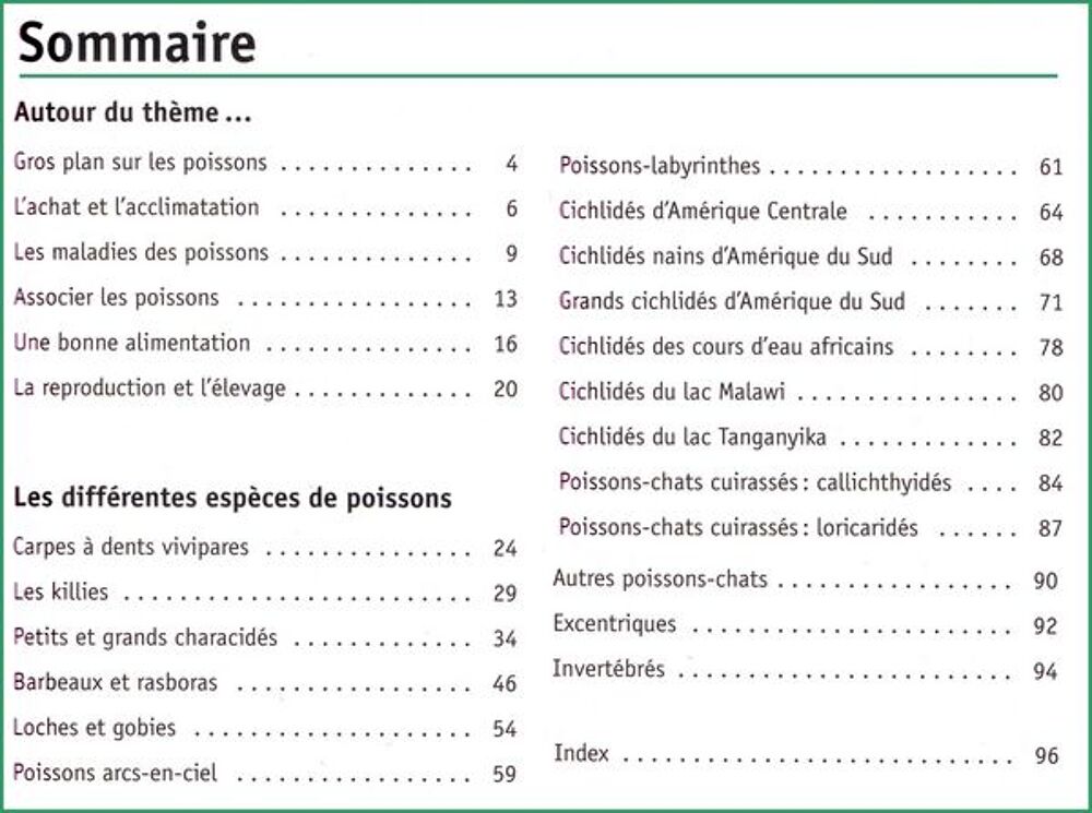 atlas des POISSONS D'AQUARIUM / prixportcompris Livres et BD