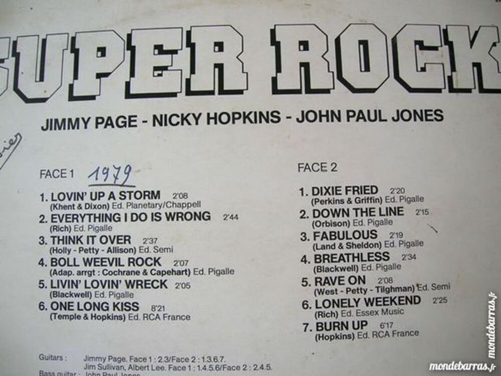33 TOURS SUPER ROCK - Jimmy Page,Nicky Hopkins, J CD et vinyles