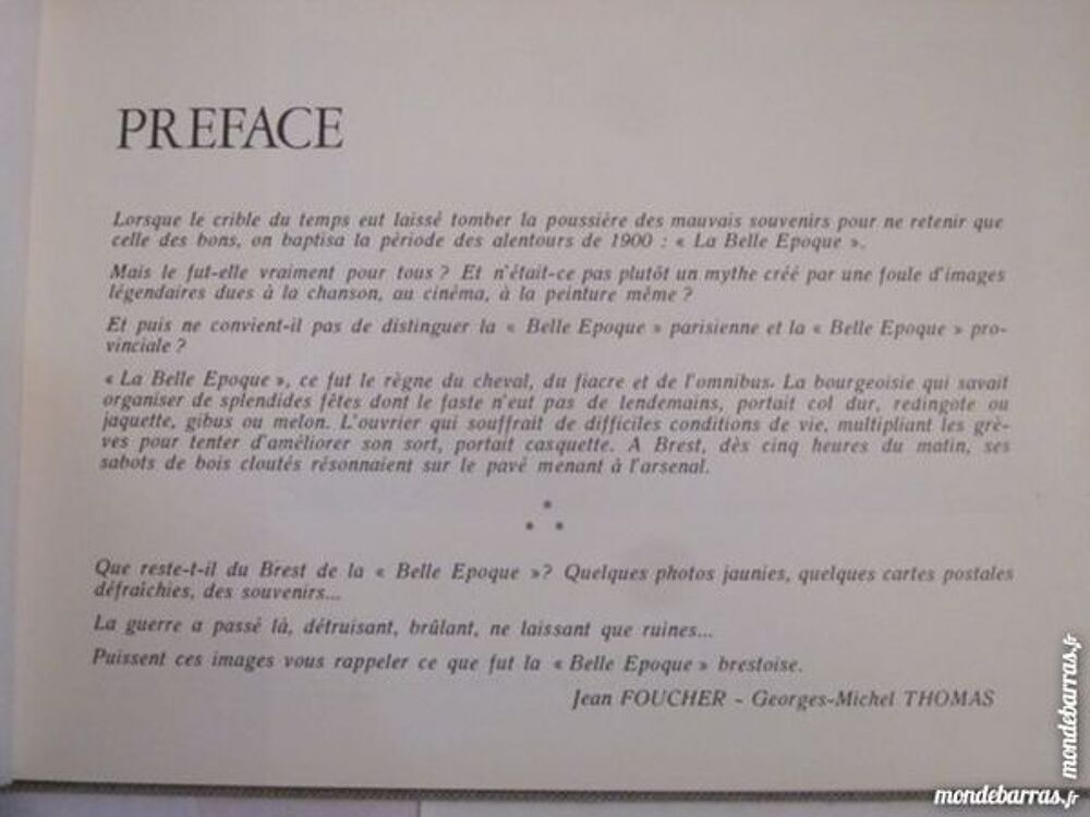 BREST A LA BELLE EPOQUE par J. FOUCHER et G.M. TH Livres et BD