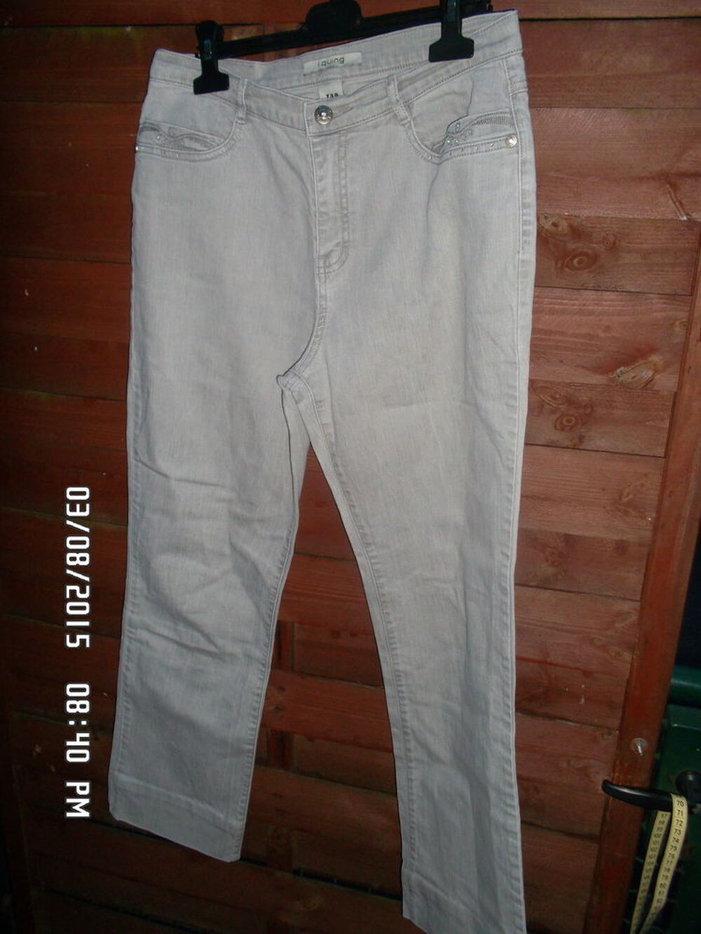 JEAN GRIS CLAIR*JUSTE 2E*KIKI60230 Vêtements
