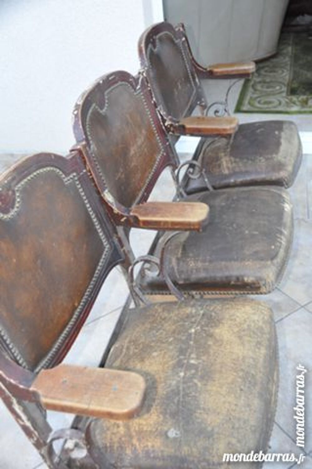 superbe rampe de 3 fauteuils de Cin&eacute;ma 1930 Meubles