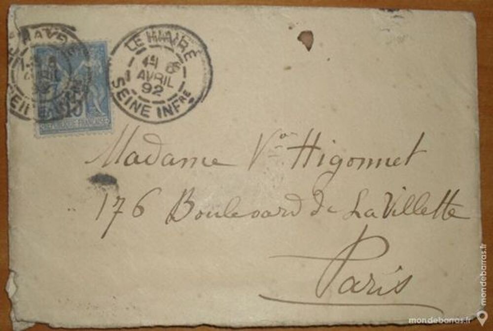 4 enveloppes timbr&eacute;es tr&egrave;s anciennes. 