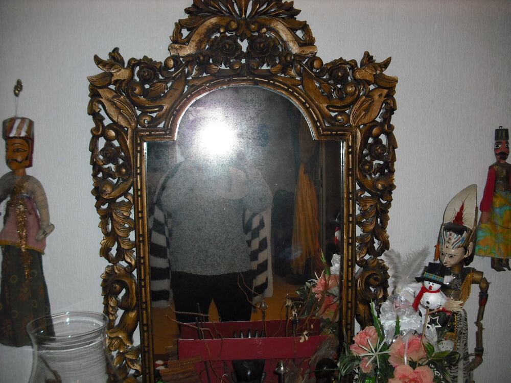 MAGNIFIQUE MIROIR ENCADREMENT BOIS SCULPTE Décoration