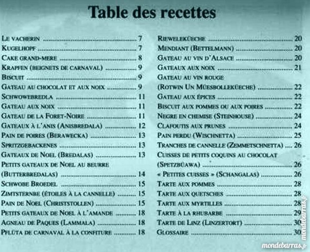 DESSERTS D'ALSACE - CUISINE / les-livres-de-jac Livres et BD