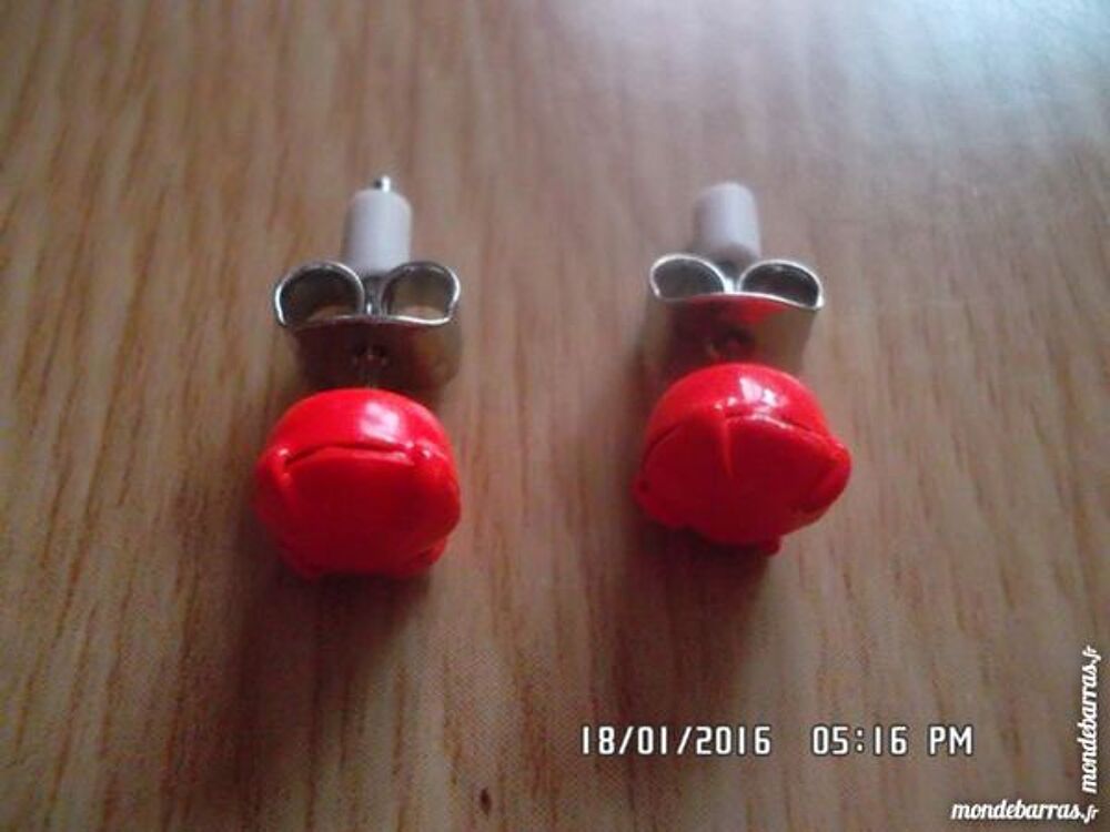 paire boucles d'oreilles rouges*juste 2e*kiki60230 Bijoux et montres