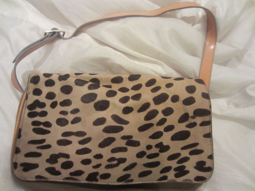 SAC DOLCE GABBANA LEOPARD/FEUTRE BEIGE/ANSE CUIR ROSE Photos/Video/TV