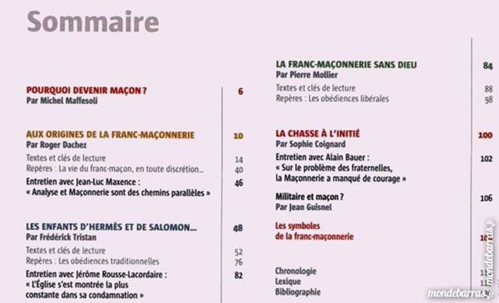 LA FRANC-MA&Ccedil;ONNERIE / les-livres-de-jac Livres et BD