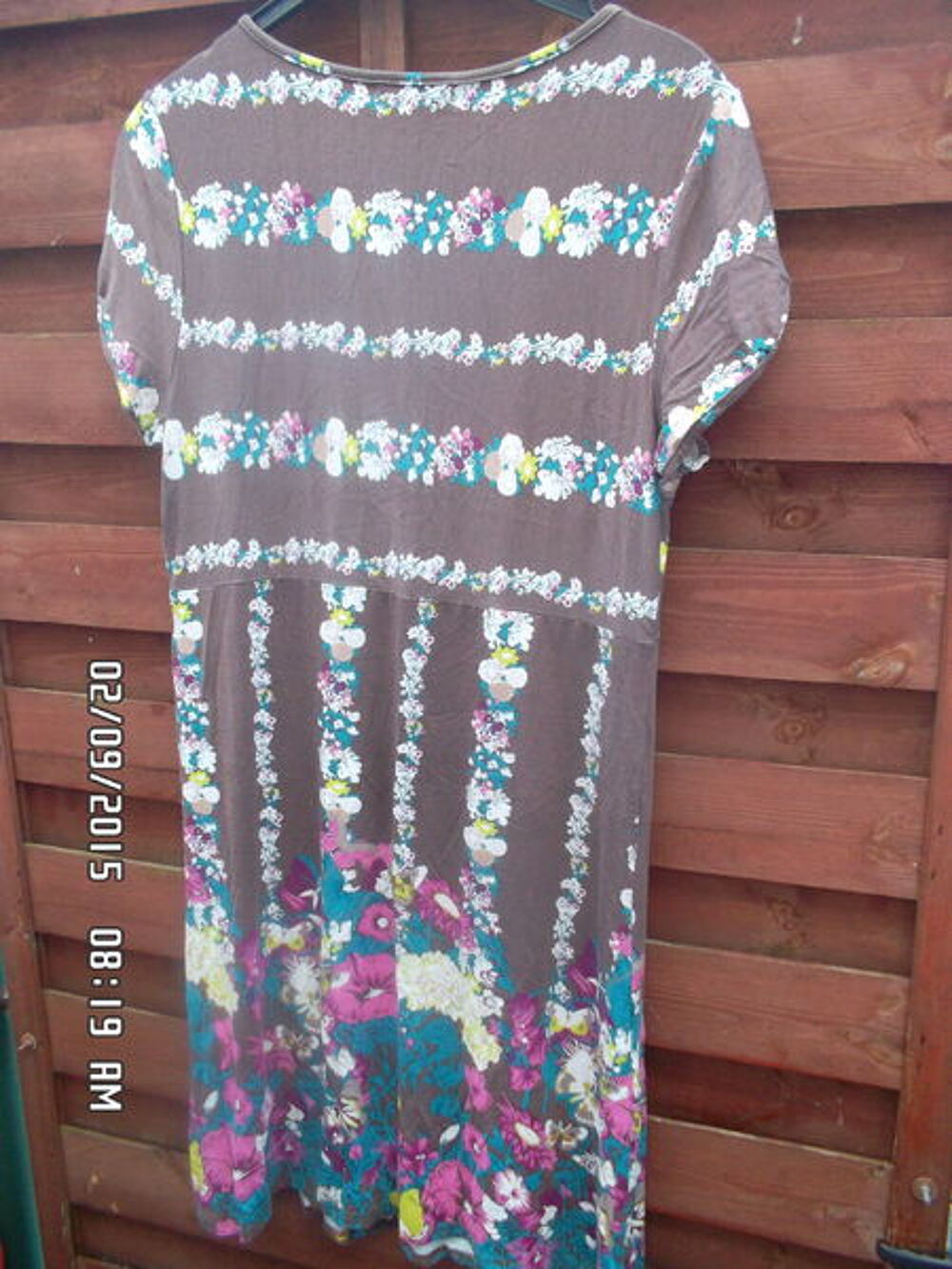 ROBE MARRON A FLEURS MIM*JUSTE 3E*KIKI60230 Vêtements