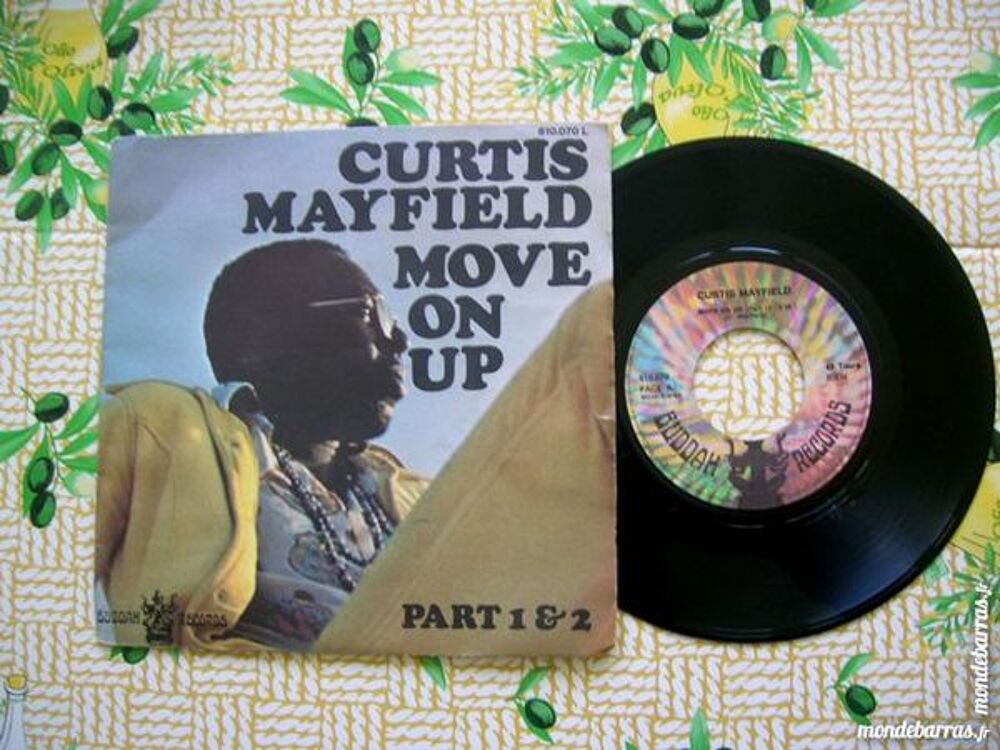 45 TOURS CURTIS MAYFIELD Move on up part 1 &amp; 2 CD et vinyles