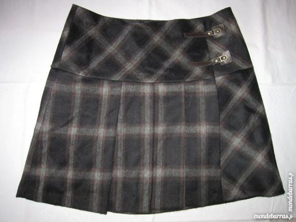 Jupe Cama&iuml;eu type kilt Taille 34 Noir femme Vêtements