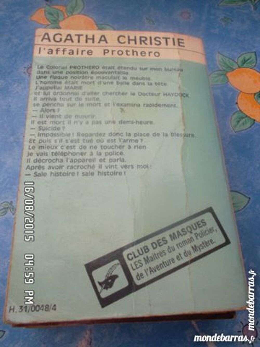 L'AFFAIRE PROTHERO Livres et BD