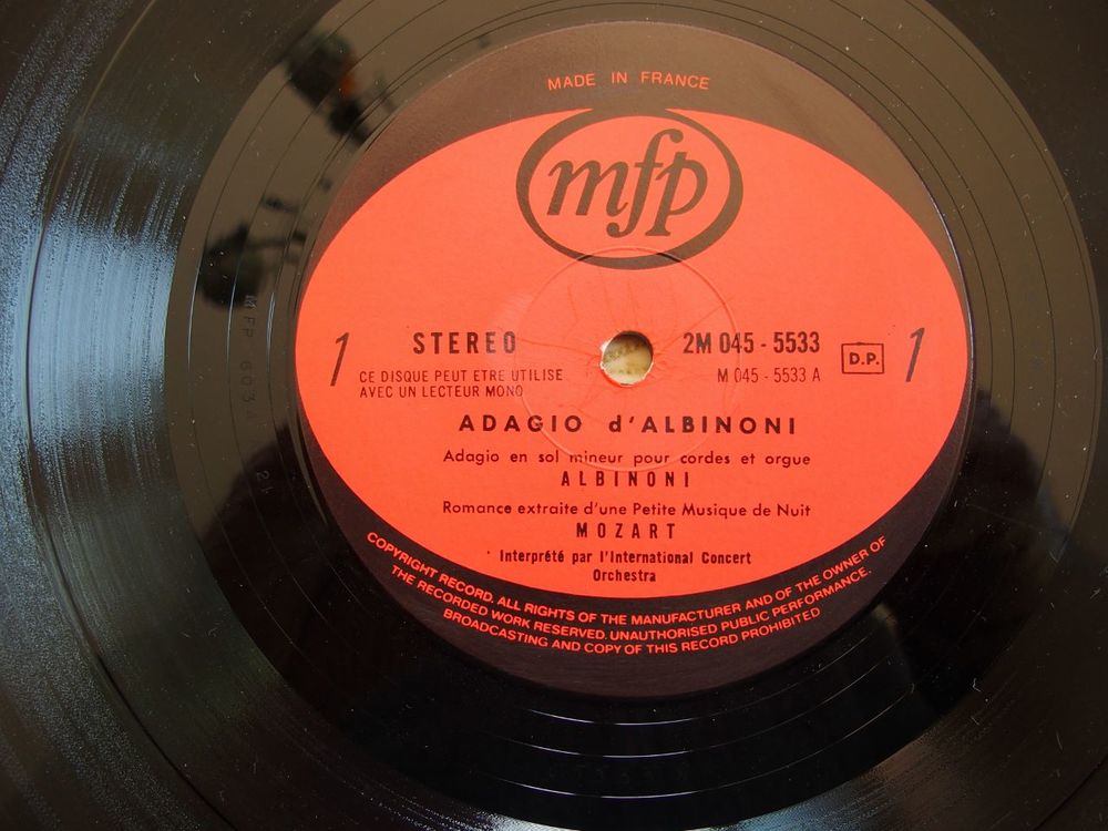 Vinyl ADAGIO ALBINONI CD et vinyles