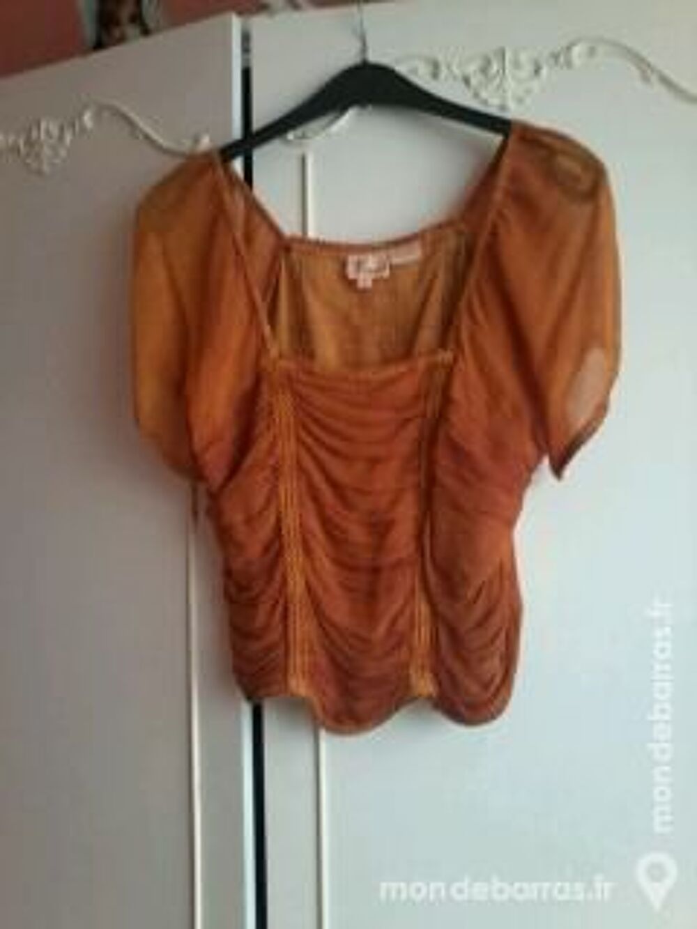 ENSEMBLE TISSU INDIEN ORANGE SAUMON TAILLE L Vêtements