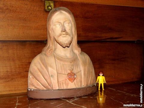 Buste religion sculpture platre sign� G MATON 30 Dunkerque (59)