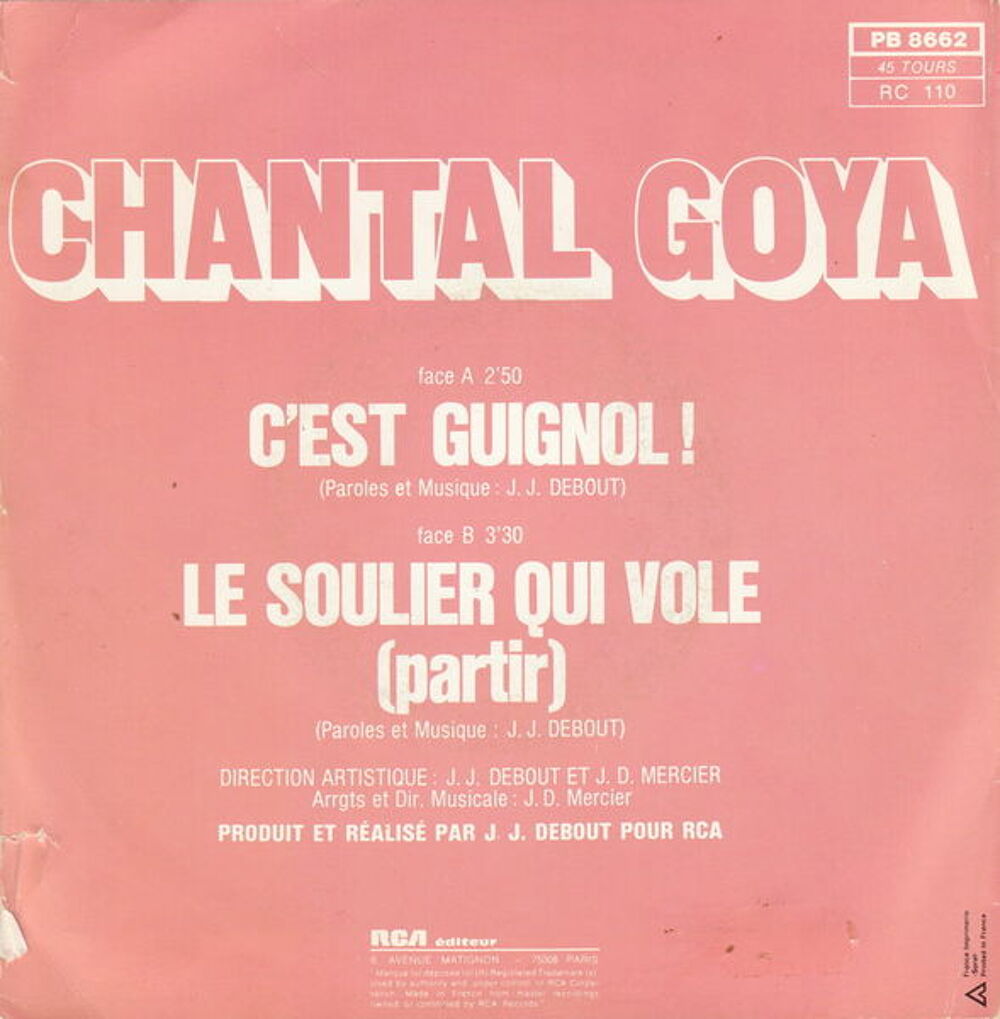 Disque 45 tours Chantal Goya - C'est Guignol !
CD et vinyles