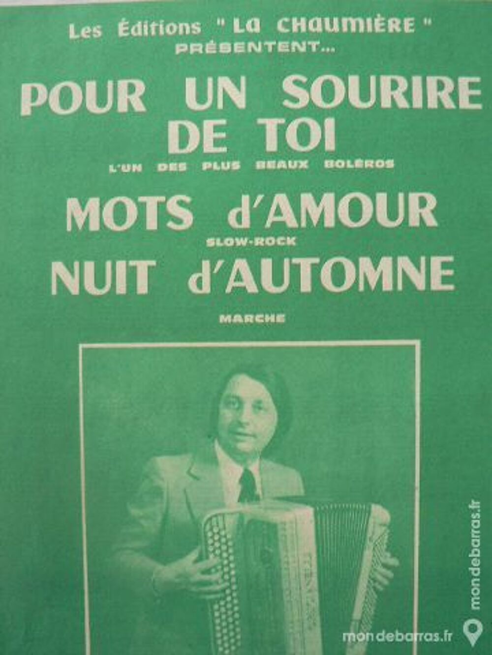 Accord&eacute;on: POUR UN SOURIRE DE TOI de G. SEVILLA Instruments de musique