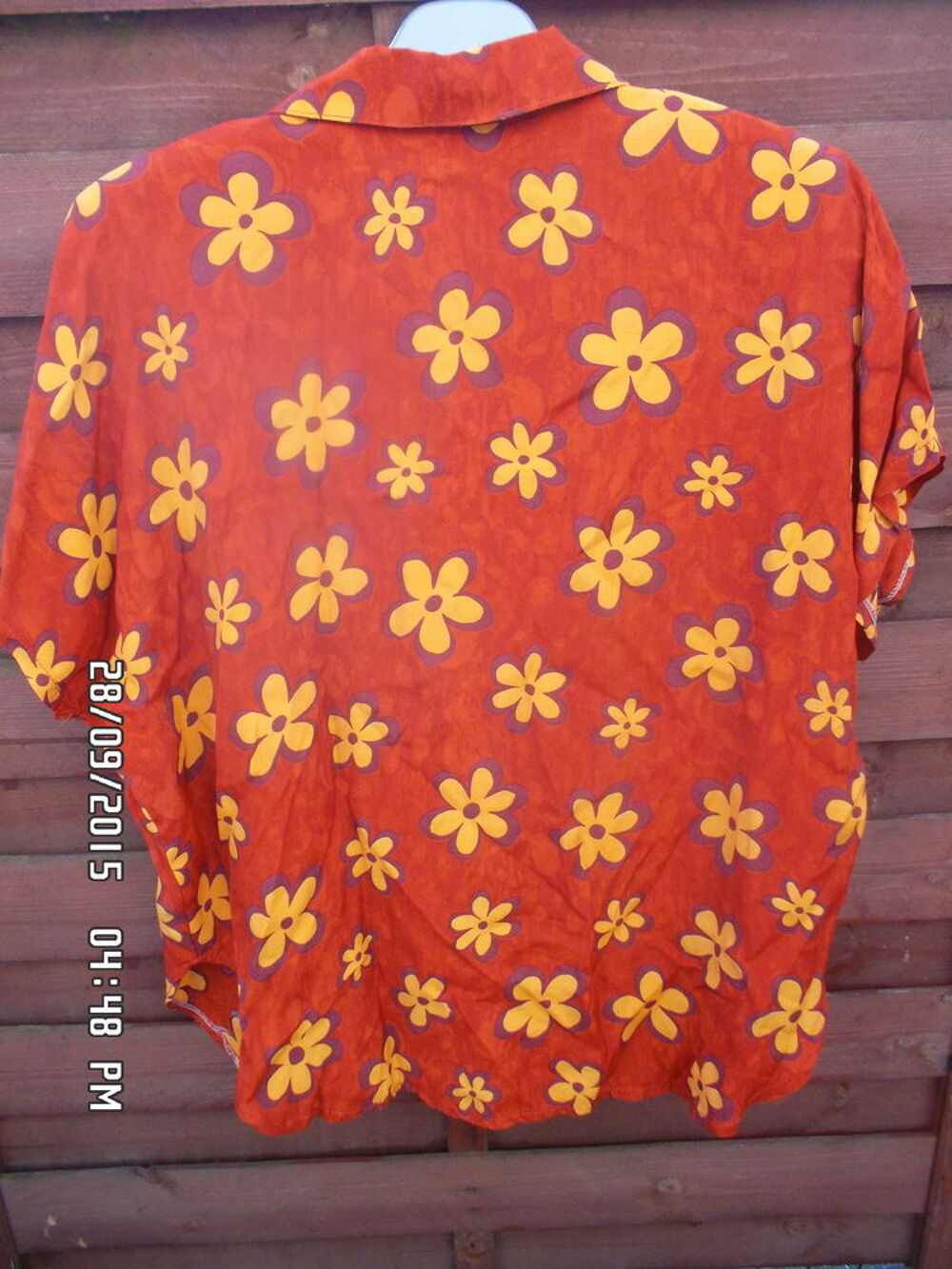 CHEMISIER MARRON A FLEURS*JUSTE 3E*KIKI60230 Vêtements