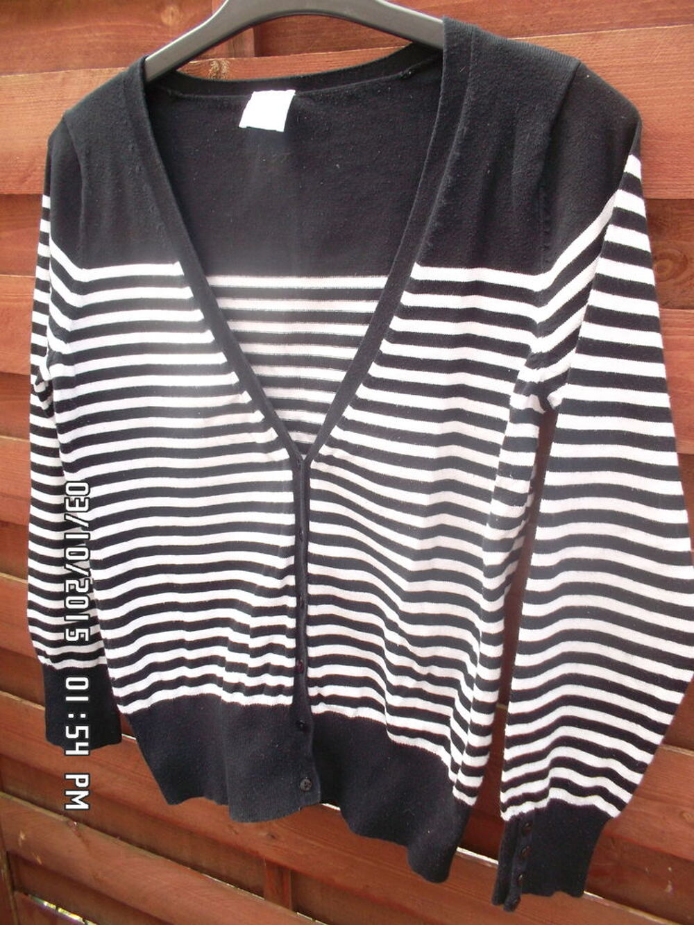 GILET NOIR ET BLANC CAMAIEU*JUSTE 3E*KIKI60230 Vêtements